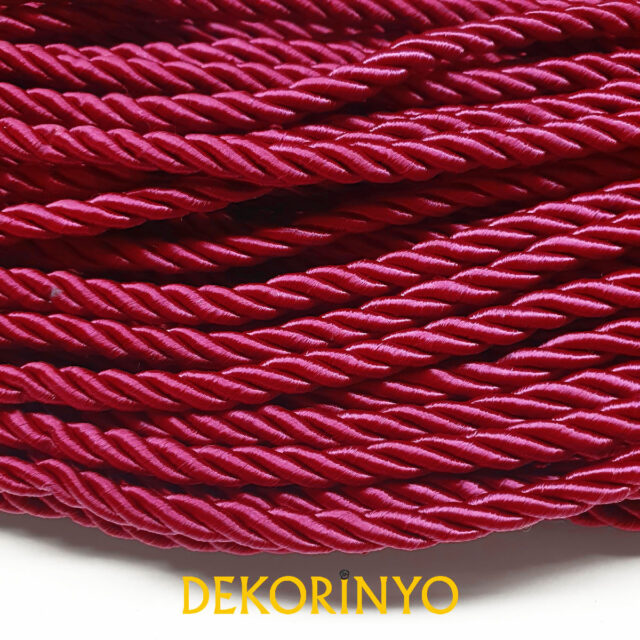 PARACORD BİLEKLİK AKSESUAR İPİ KIRMIZI-SİYAH BURGU DESEN 2 mm - Paracord İp